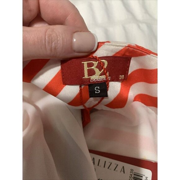 Balizza New Red White Blue Striped Starfish Halter Strapless Maxi Dress 38 Small - Picture 3 of 9